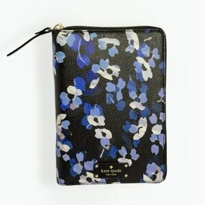 Kate Spade Leather zip around personal organizer Blue floral - NWOT!